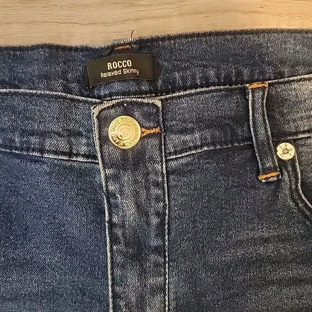 True Religion Jeans Mens 42W Blue Denim Rocco Relaxed Skinny Jean‎ NWT